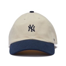 画像2: '47  47 クリーンナップ ニューヨーク・ヤンキース 2-Tone Corduroy コーデュロイ ナチュラル ベースランナー ネイビーバイザー (2)
