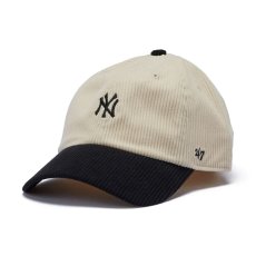 画像1: '47  47 クリーンナップ ニューヨーク・ヤンキース 2-Tone Corduroy コーデュロイ ナチュラル ベースランナー ブラックバイザー (1)