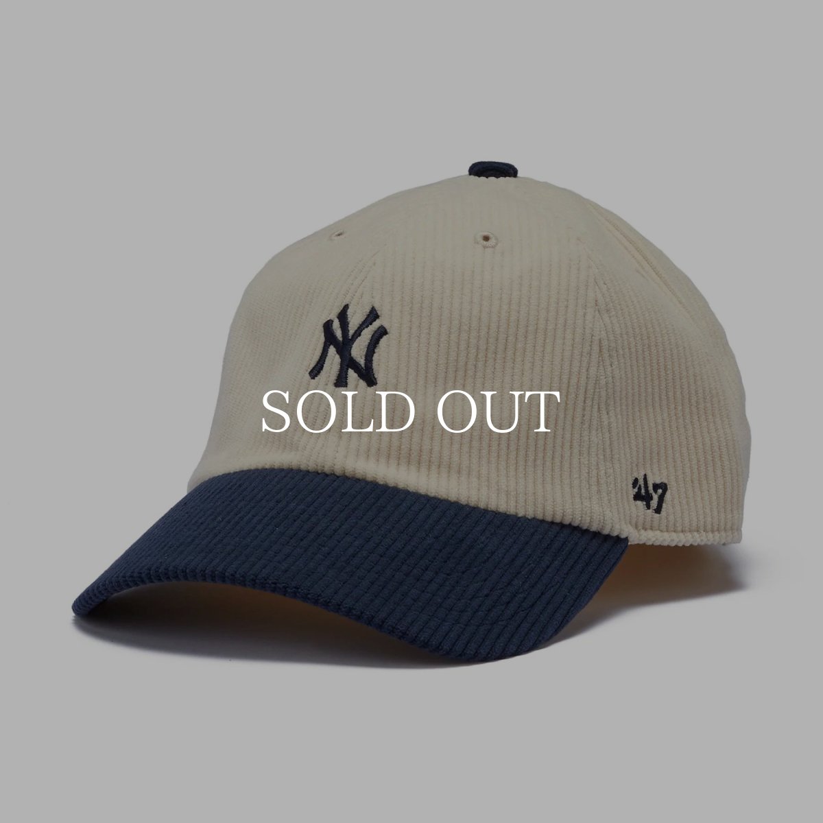 画像1: '47  47 クリーンナップ ニューヨーク・ヤンキース 2-Tone Corduroy コーデュロイ ナチュラル ベースランナー ネイビーバイザー (1)