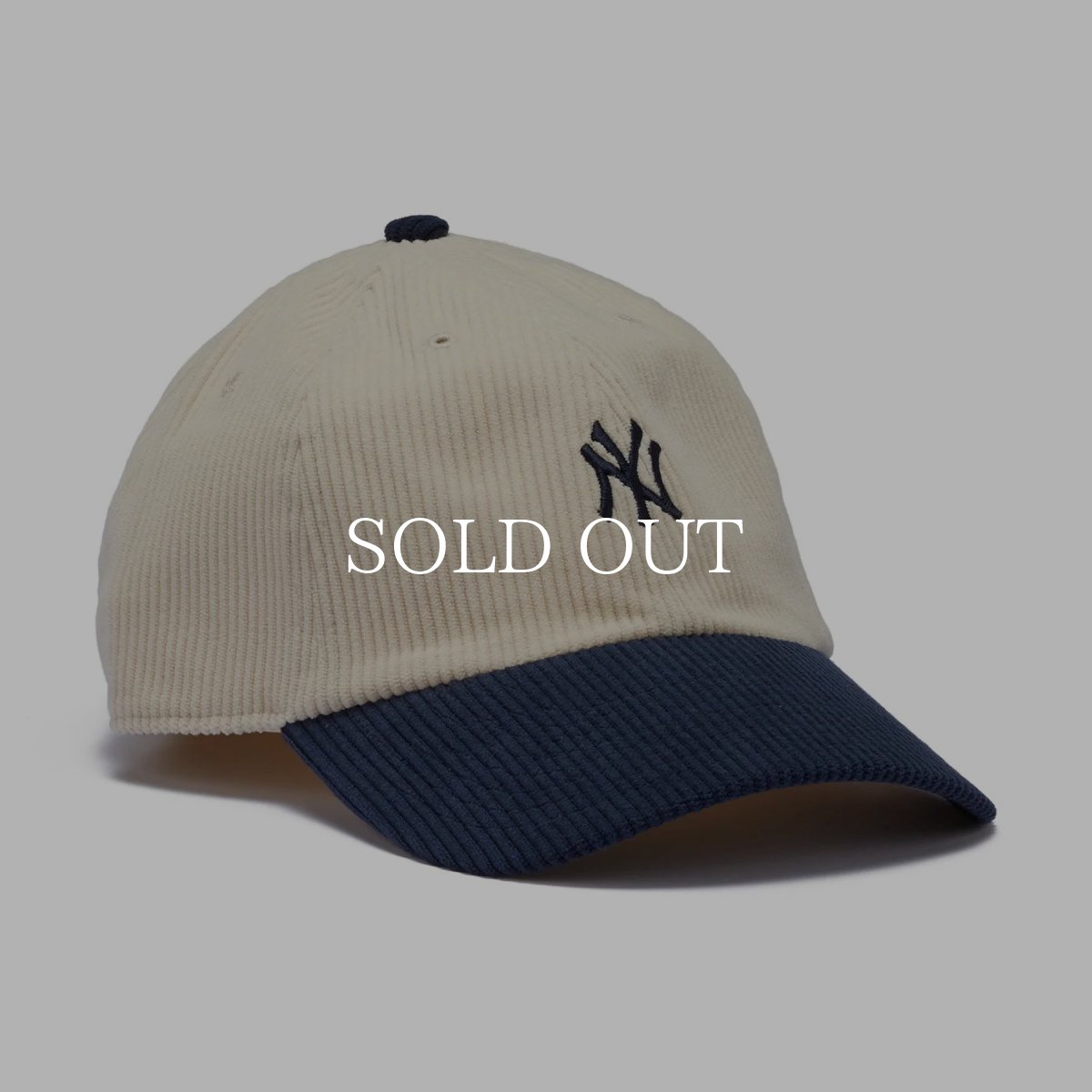 画像3: '47  47 クリーンナップ ニューヨーク・ヤンキース 2-Tone Corduroy コーデュロイ ナチュラル ベースランナー ネイビーバイザー (3)