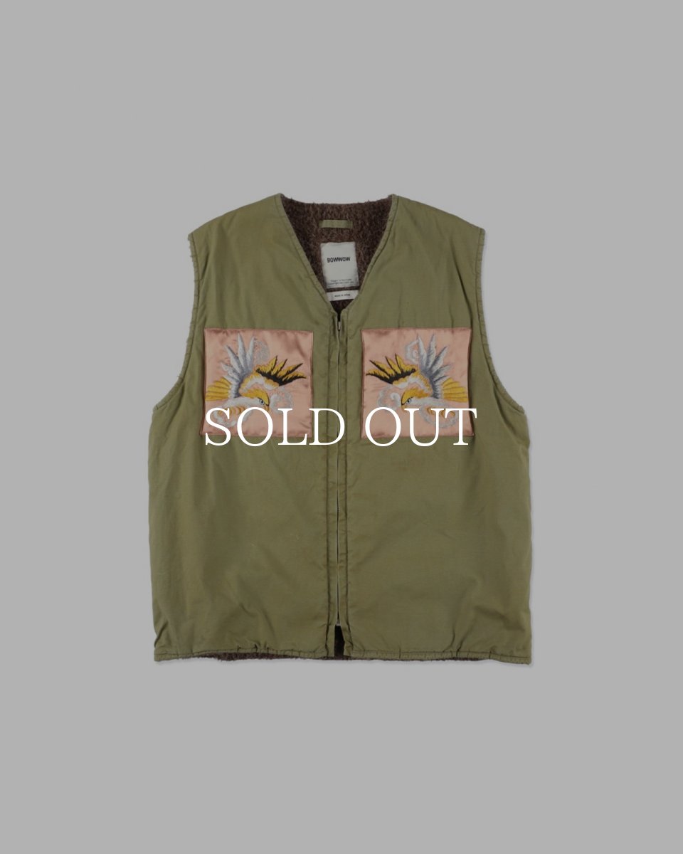画像1: BOW WOW  REMADE USN DECK VEST SUKAJAN EMB AGED (1)