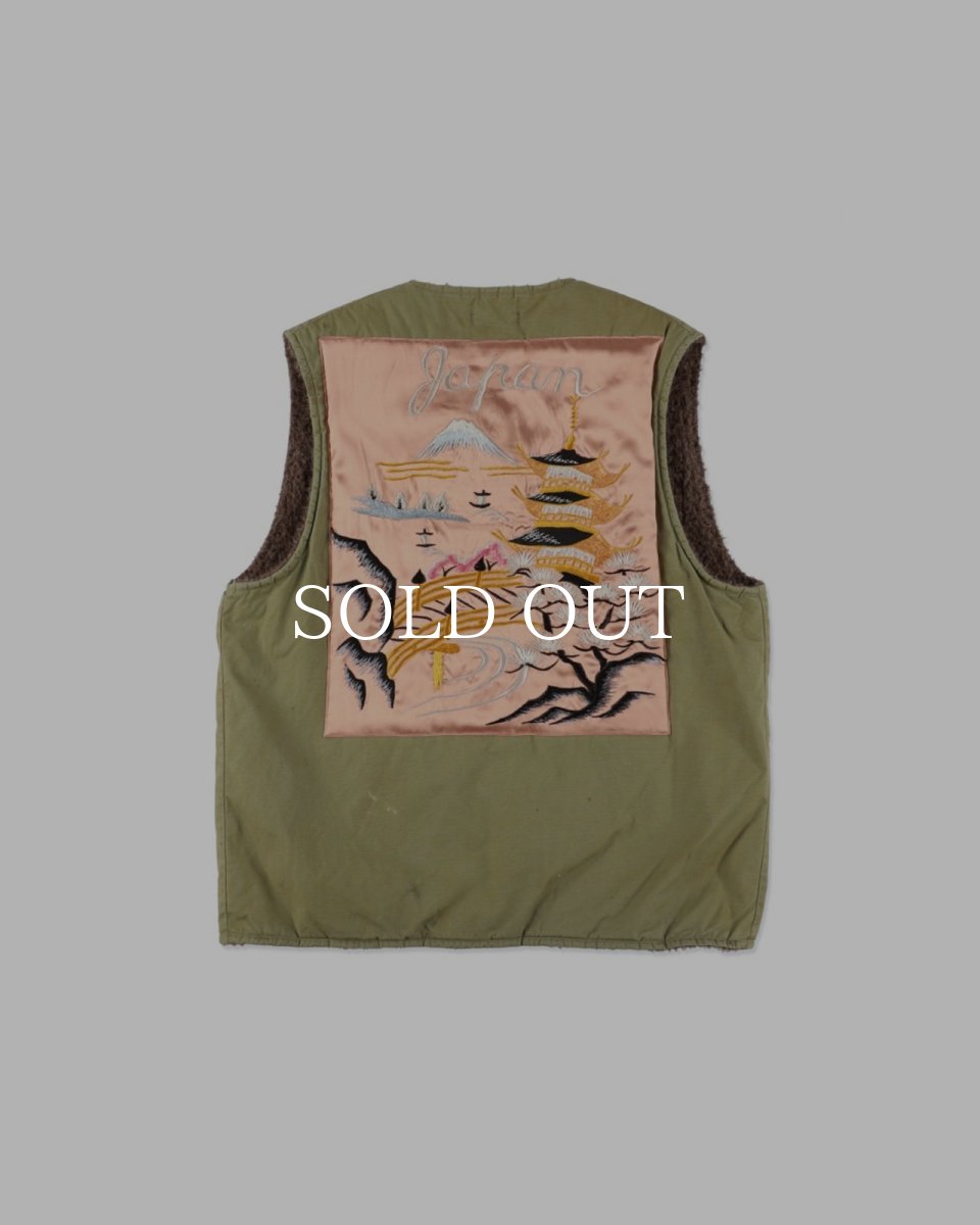 画像2: BOW WOW  REMADE USN DECK VEST SUKAJAN EMB AGED (2)