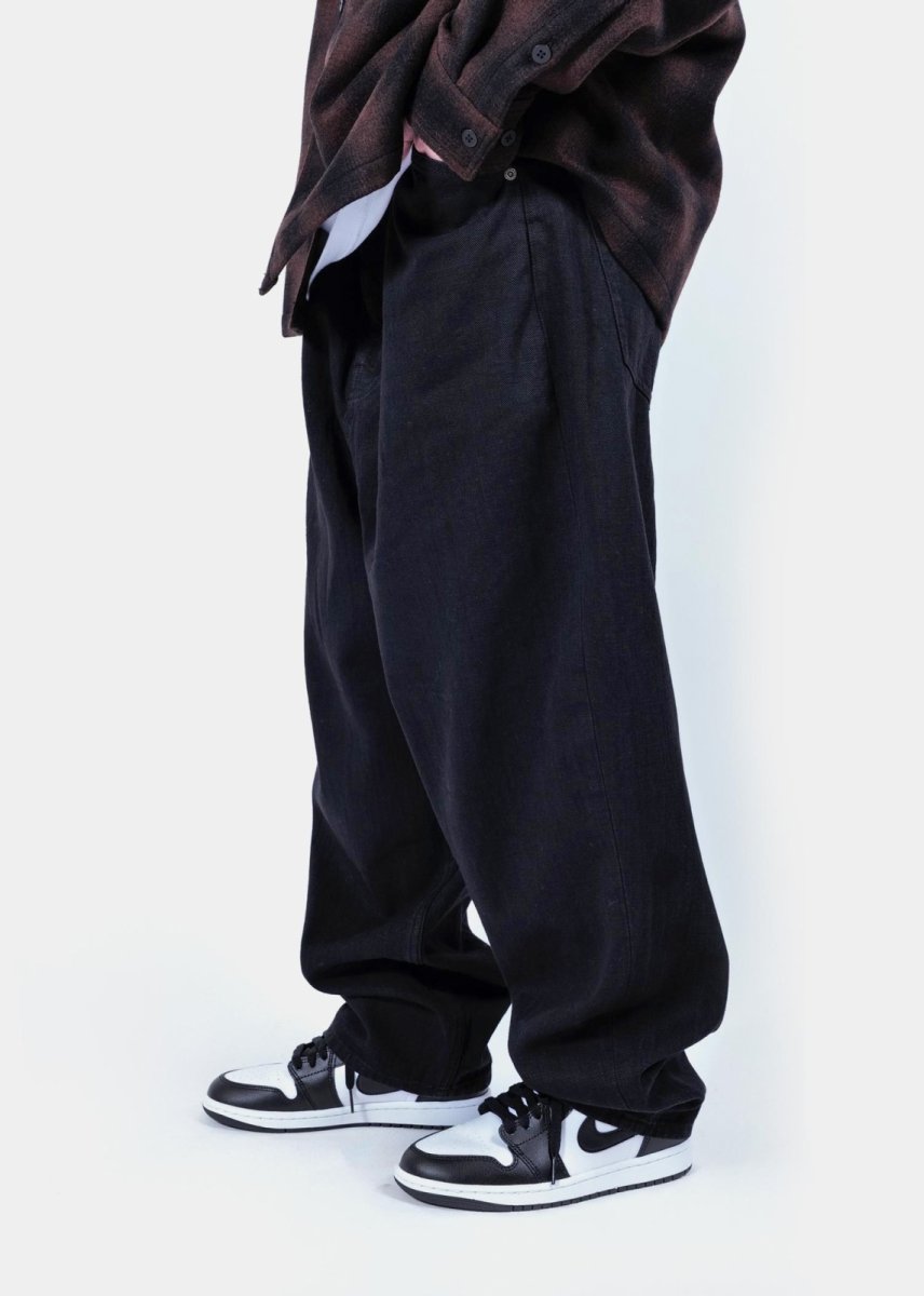 画像6: APPLEBUM  “Selena” Wide Tapered Denim Pants (Black) (6)