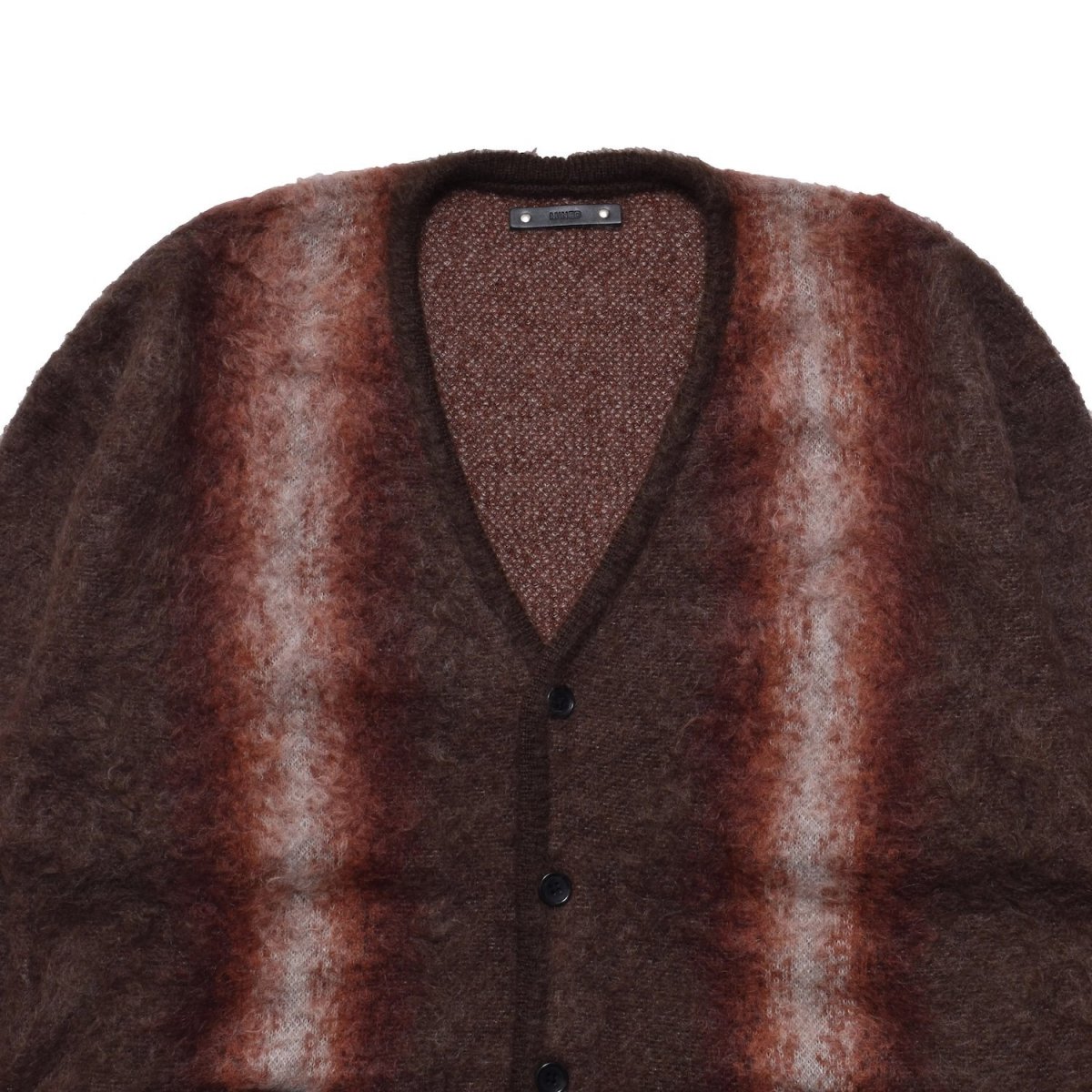 画像11: MINEDENIM  Fuzzy Stripe Mohair Knit Cardigan (11)