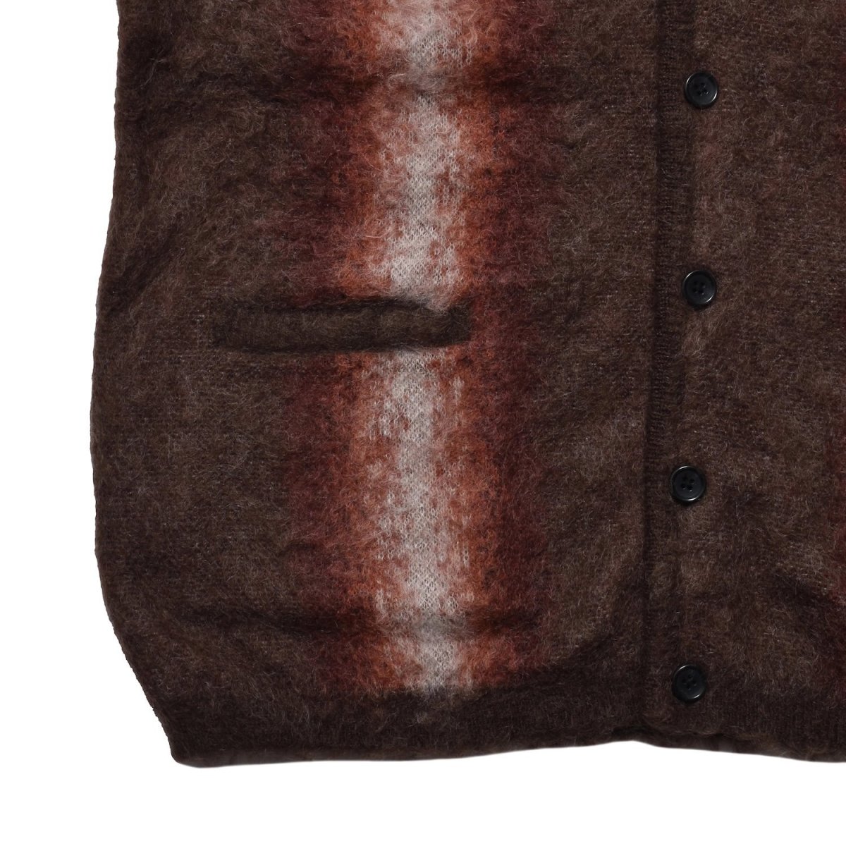 画像14: MINEDENIM  Fuzzy Stripe Mohair Knit Cardigan (14)