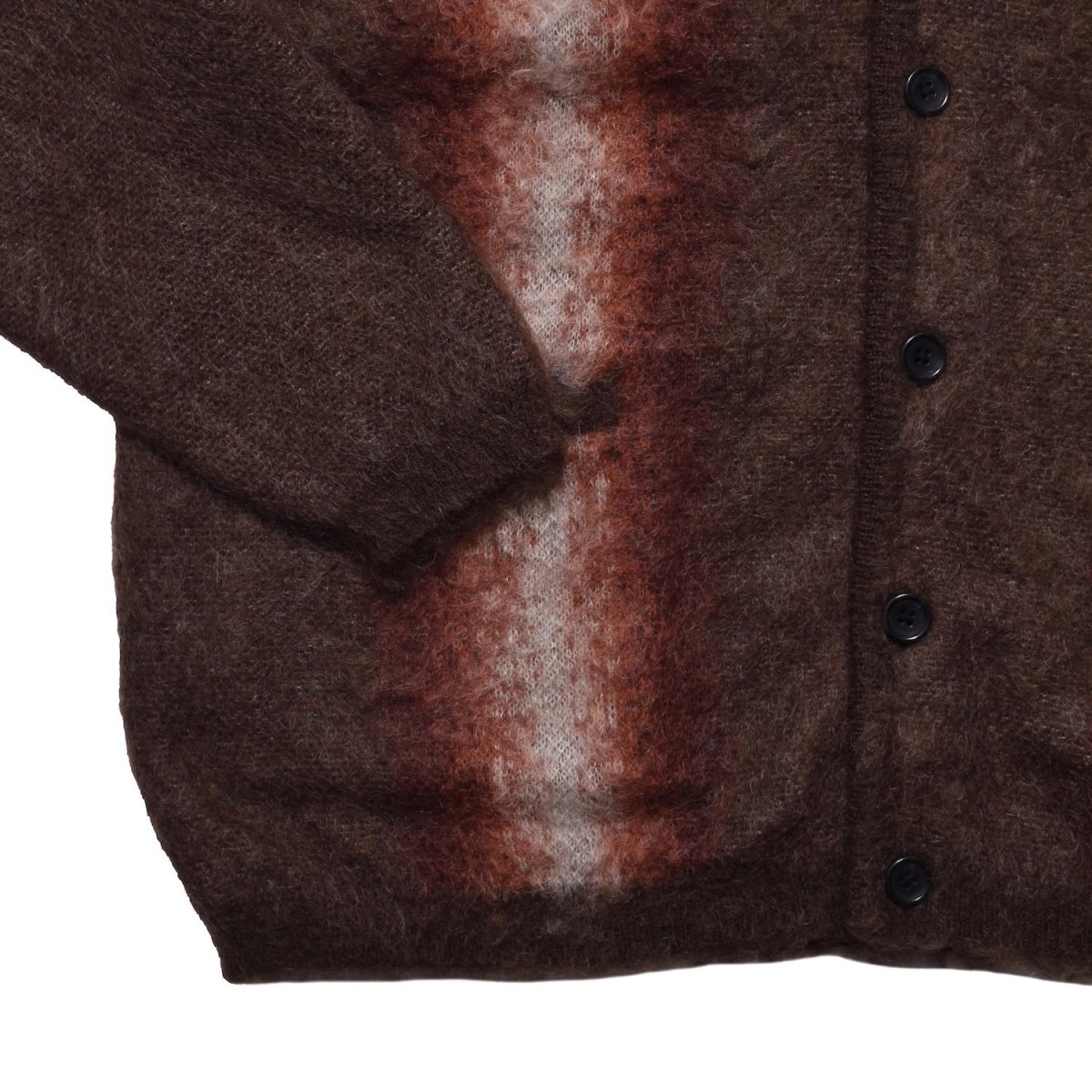 画像13: MINEDENIM  Fuzzy Stripe Mohair Knit Cardigan (13)