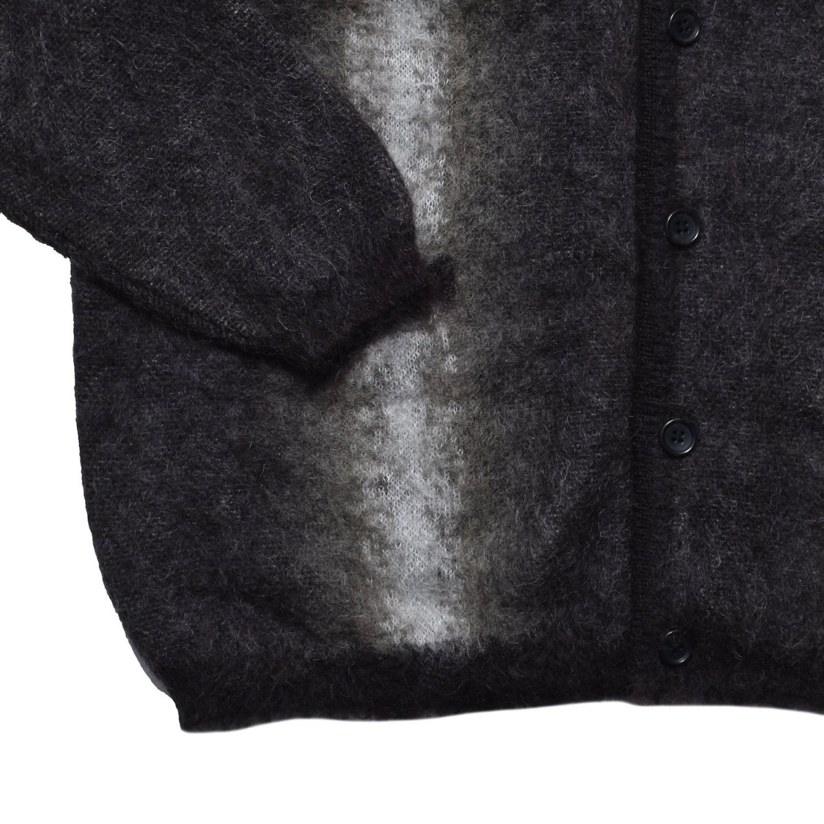 画像6: MINEDENIM  Fuzzy Stripe Mohair Knit Cardigan (6)