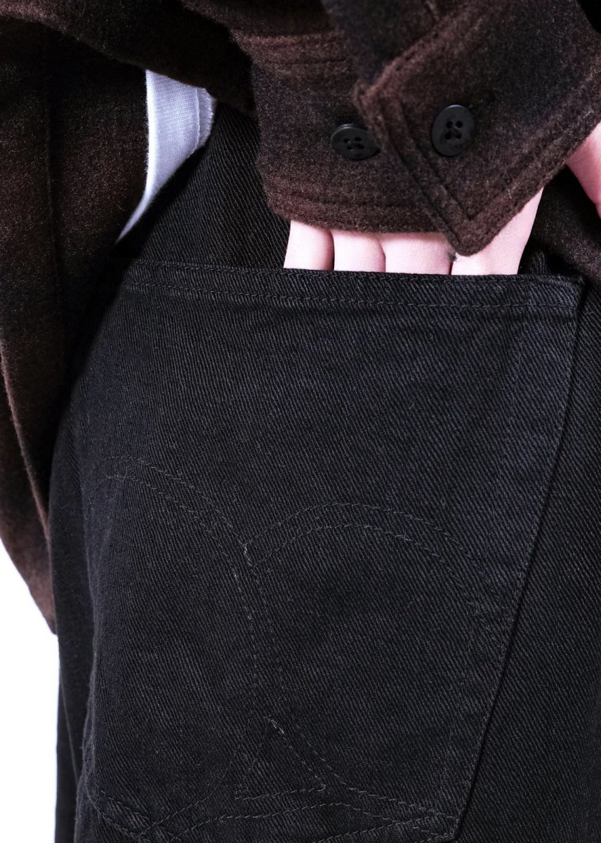 画像3: APPLEBUM  “Selena” Wide Tapered Denim Pants (Black) (3)