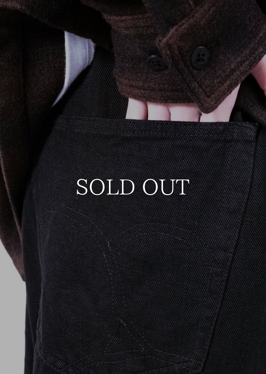 画像3: APPLEBUM  “Selena” Wide Tapered Denim Pants (Black) (3)