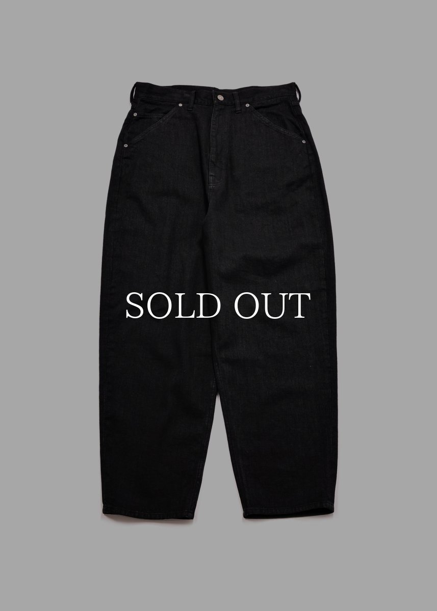 画像1: APPLEBUM  “Selena” Wide Tapered Denim Pants (Black) (1)