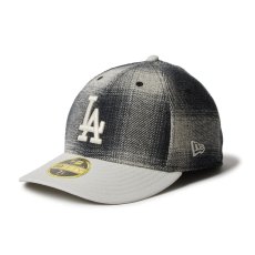 画像1: NEW ERA  LP 59FIFTY MLB Plaid Flannel フランネル チェック ロサンゼルス・ドジャース ブラック ストーン (1)