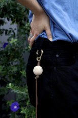 画像3: hobo  ROUND WOOD BEADS KEY RING with BRASS (3)