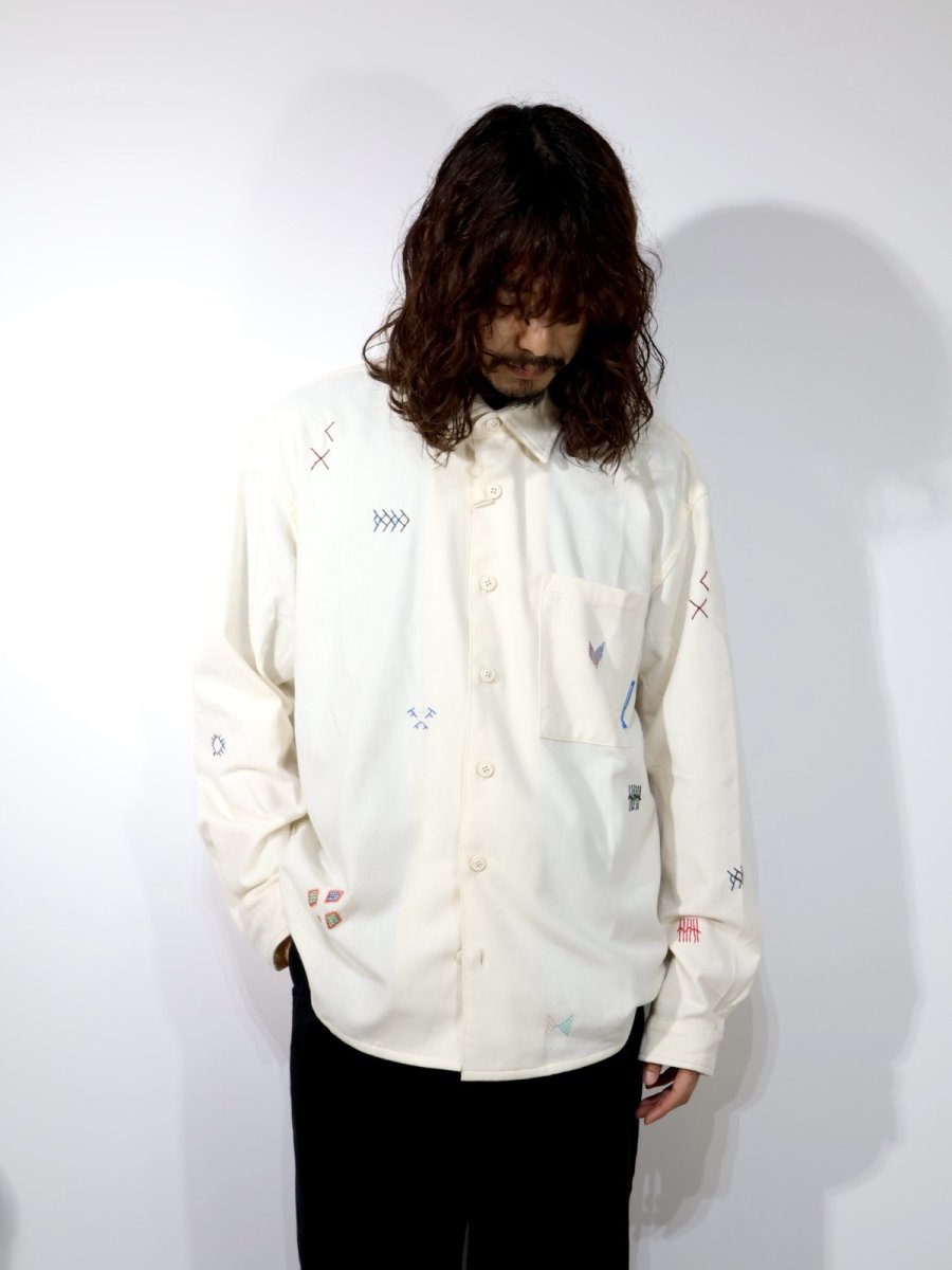 画像3: Liberaiders  TIFINAGH EMBROIDERY FLANNEL SHIRT (3)
