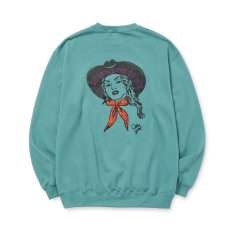 画像1: CALEE  SYNDICATE RETRO WESTERN GIRL CREW NECK SW (1)
