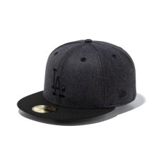 画像1: NEW ERA  59FIFTY Heather Pack ロサンゼルス・ドジャース ヘザーブラック ブラックバイザー (1)