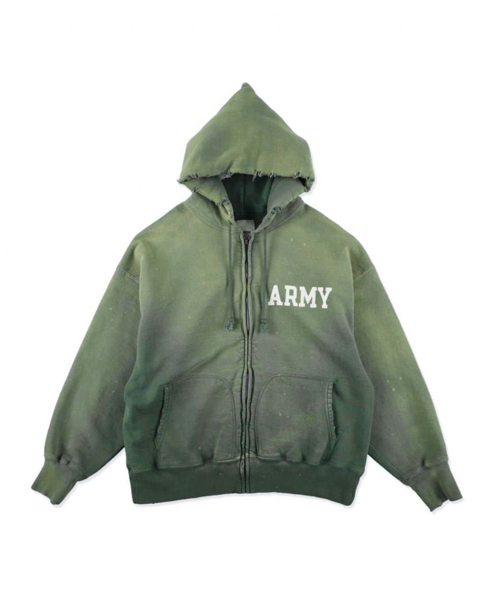 画像1: BOW WOW  ARMY ZIP HOODIE AGED (1)