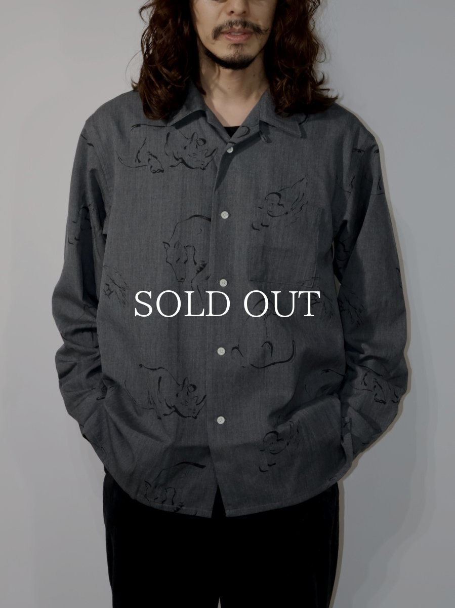 画像2: OLD JOE   ORIGINAL PRINTED OPEN COLLAR SHIRTS (Animal Drawing) Long-sleeve (2)