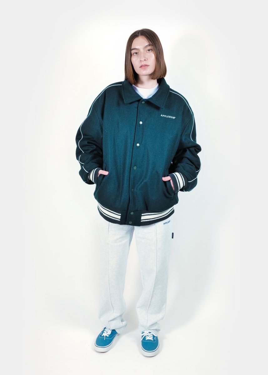 画像14: APPLEBUM  Collared Melton Stadium Jacket (14)