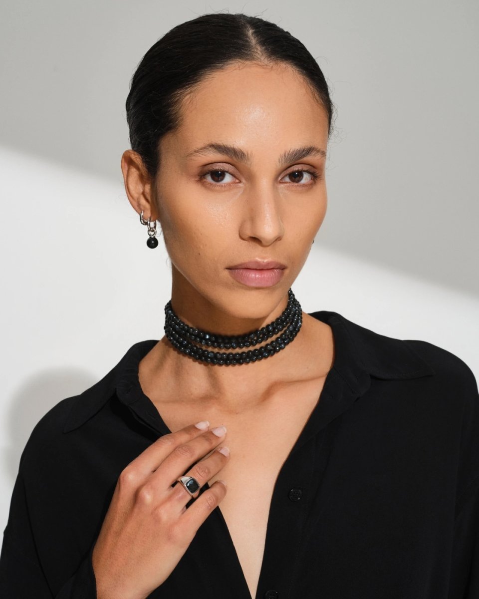 画像5: TOMWOOD   Kay Ring Black Larvikite (5)