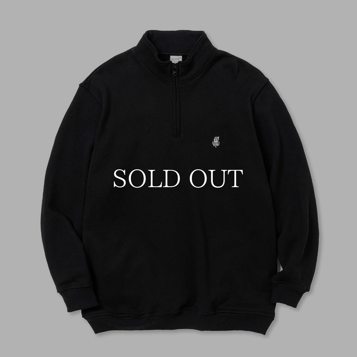 画像1: CALEE  EMBROIDERY STAND COLLAR HALF ZIP SW (1)