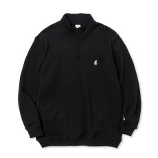 画像1: CALEE  EMBROIDERY STAND COLLAR HALF ZIP SW (1)