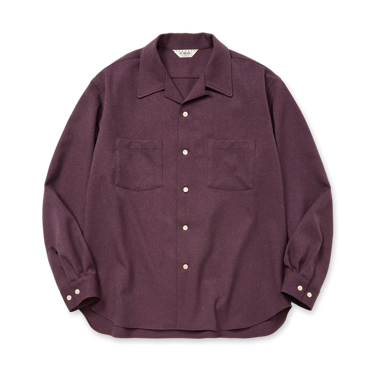 画像9: CALEE  "BLATANT LOCALISM" OPEN COLLAR ROUND L/S SH (9)