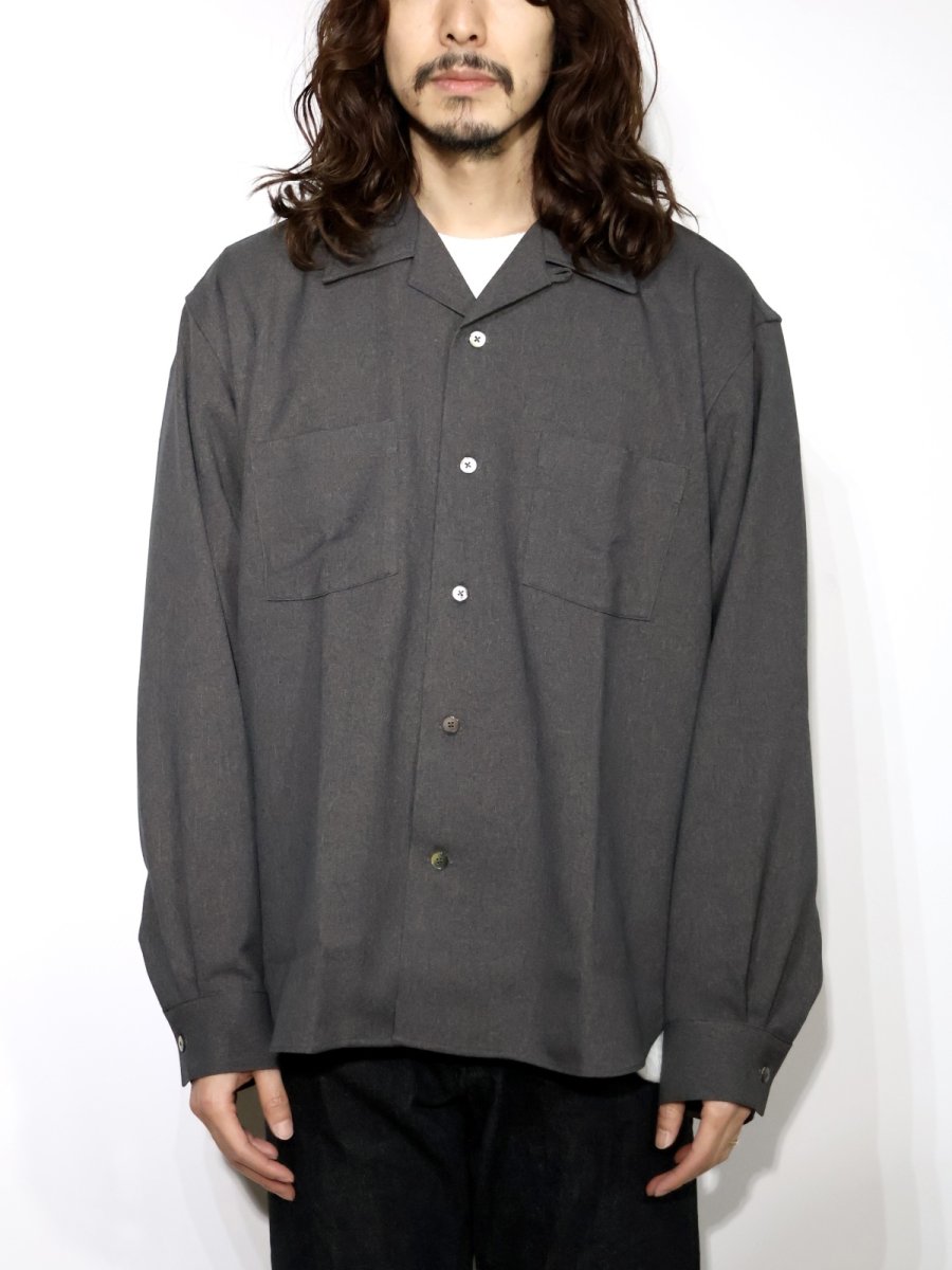 画像3: CALEE  "BLATANT LOCALISM" OPEN COLLAR ROUND L/S SH (3)