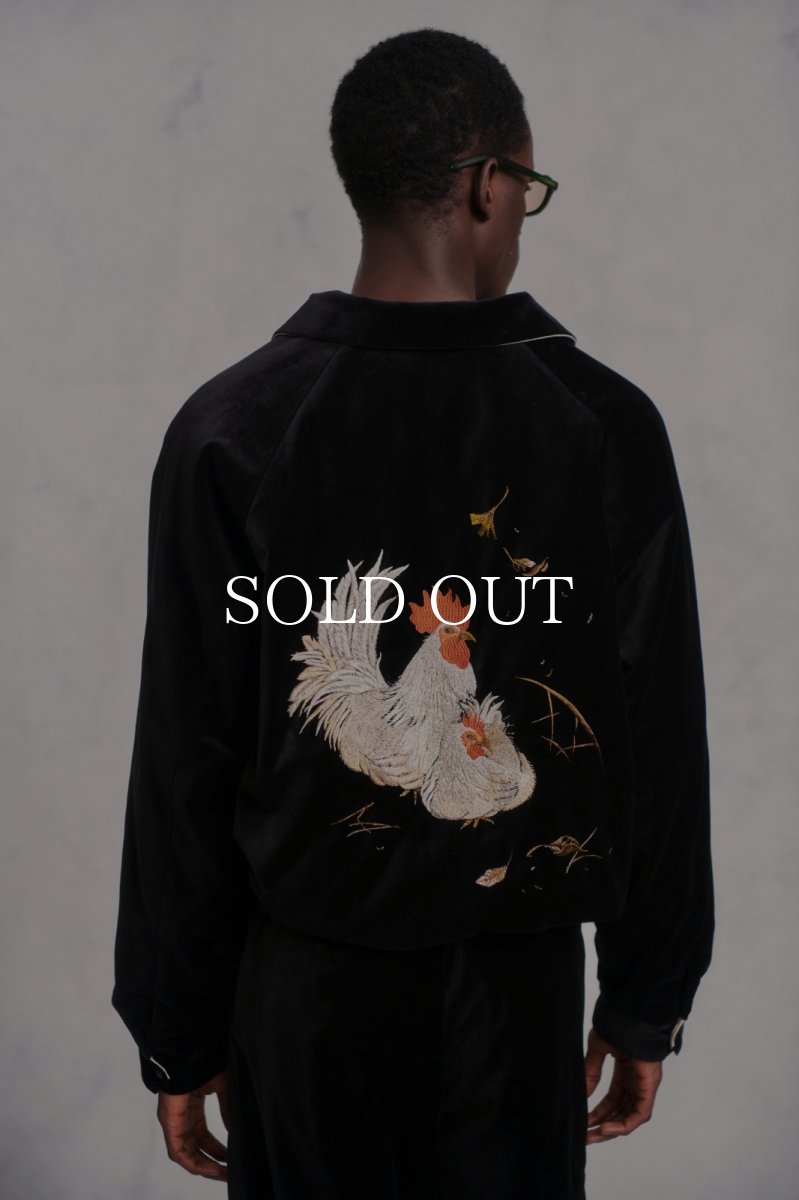 画像12: OLD JOE   STUNNING VELVET SOUVENIR JACKET(Niwatori to Hiyoko) (12)