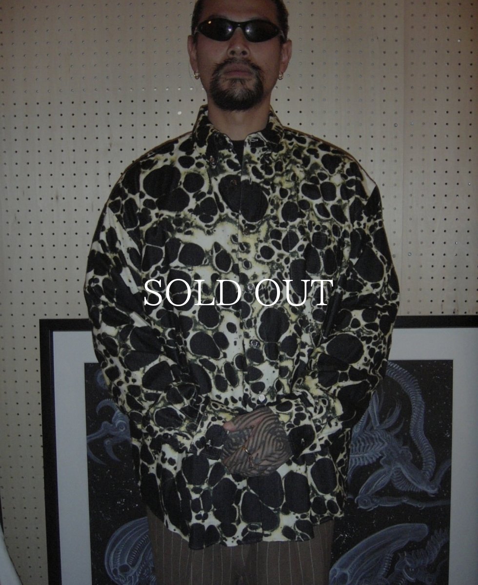 画像6: exodus  ABSTRACT SHATTER OPEN COLLAR SHIRT (6)