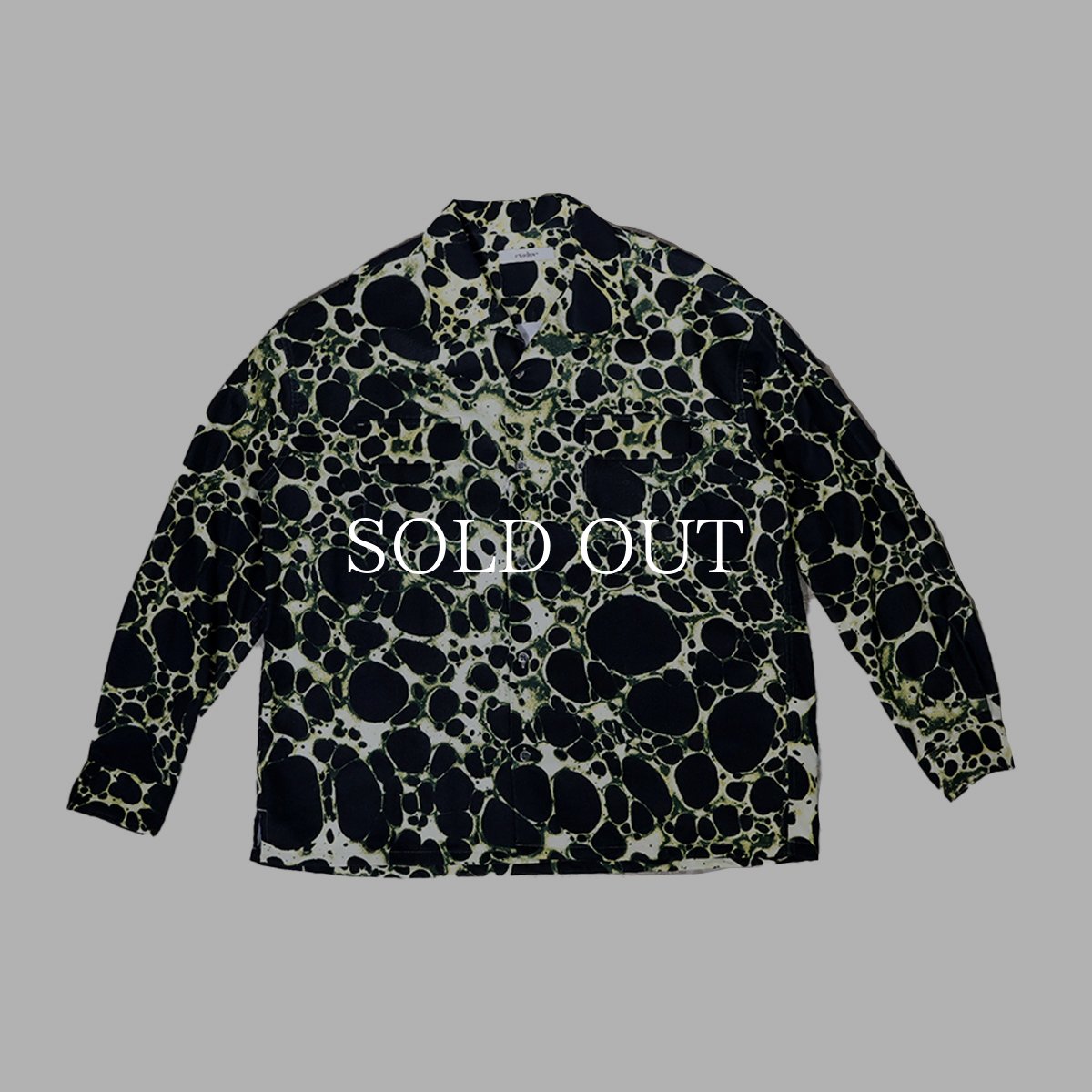 画像1: exodus  ABSTRACT SHATTER OPEN COLLAR SHIRT (1)