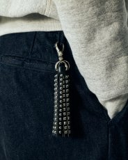 画像2: CALEE  STUDS LEATHER TASSEL KEY RING (2)
