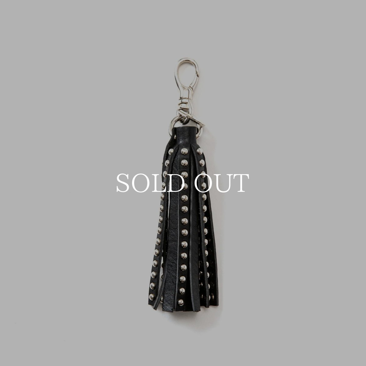 画像1: CALEE  STUDS LEATHER TASSEL KEY RING (1)
