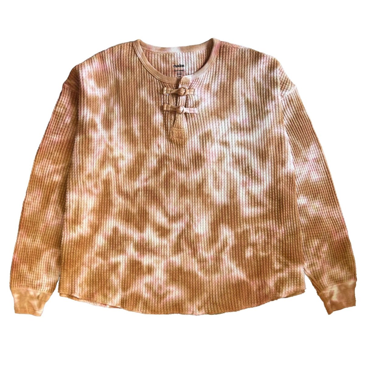 画像1: exodus  TIE DYE ORIENTAL HENRY NECK SHIRT (1)