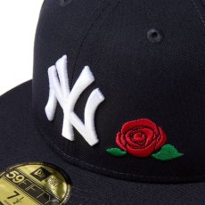 画像4: NEW ERA  59FIFTY With Rose ニューヨーク・ヤンキース ネイビー (4)