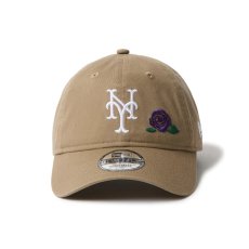 画像2: NEW ERA  9TWENTY クロスストラップ With Rose ニューヨーク・メッツ ブリティッシュカーキ (2)