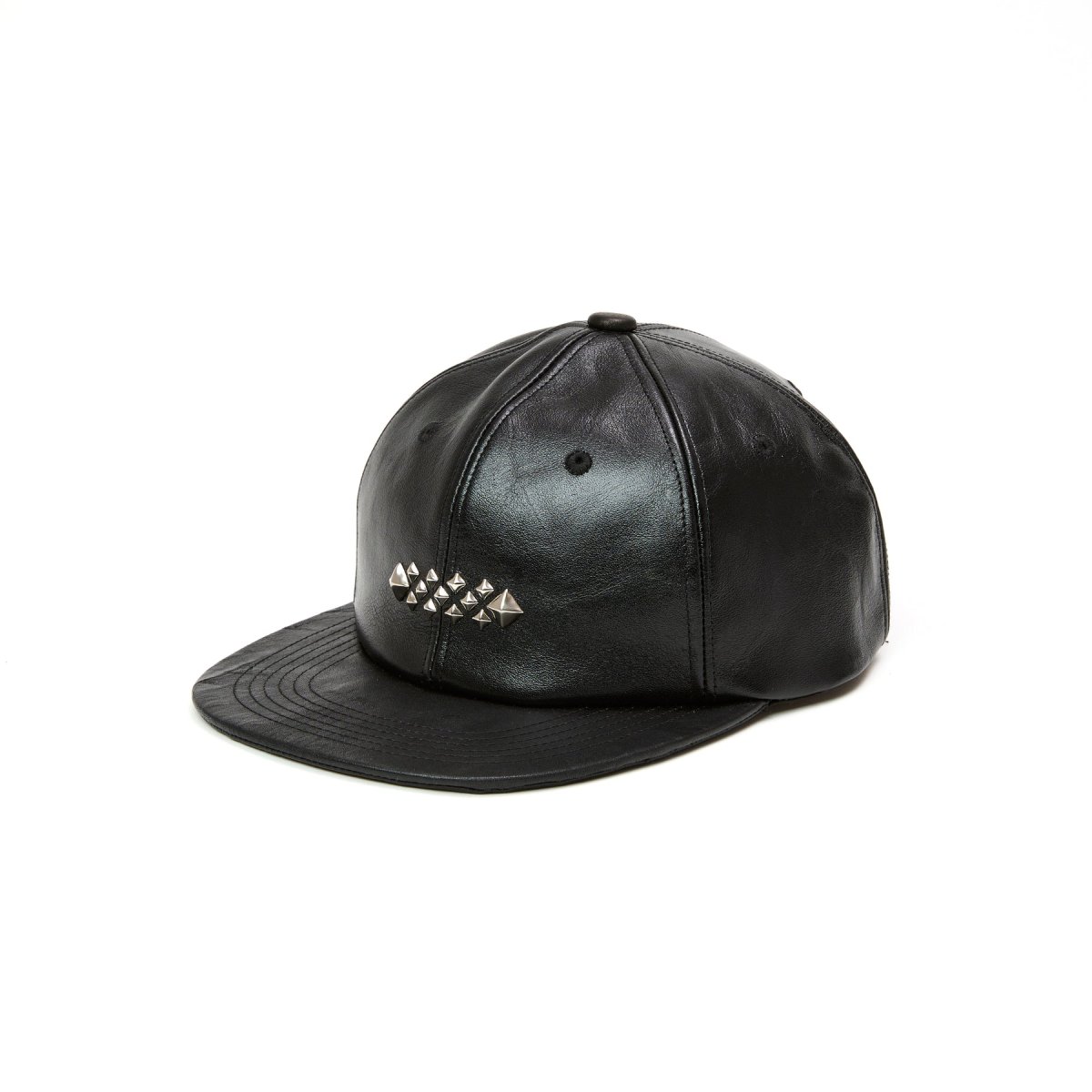 画像1: CALEE  STUDS LEATHER SOLID CAP (1)