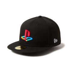 画像1: NEW ERA  59FIFTY PlayStation プレイステーション ファミリーマーク マルチカラー ブラック (1)