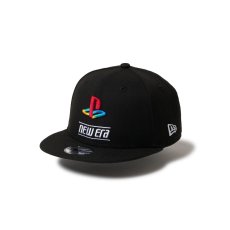 画像1: NEW ERA  キッズ Youth 9FIFTY PlayStation プレイステーション ファミリーマーク ニューエラロゴ ブラック (1)