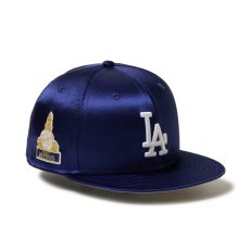 画像1: NEW ERA  59FIFTY サテン ロサンゼルス・ドジャース ダークロイヤル (1)