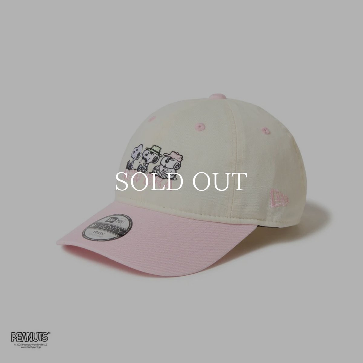 画像1: NEW ERA  キッズ Youth 9TWENTY PEANUTS ピーナッツ スヌーピー オラフ スパイク クロームホワイト/ピンク (1)
