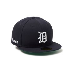 画像1: NEW ERA  59FIFTY MLB Old English クーパーズタウン デトロイト・タイガース ネイビー (1)
