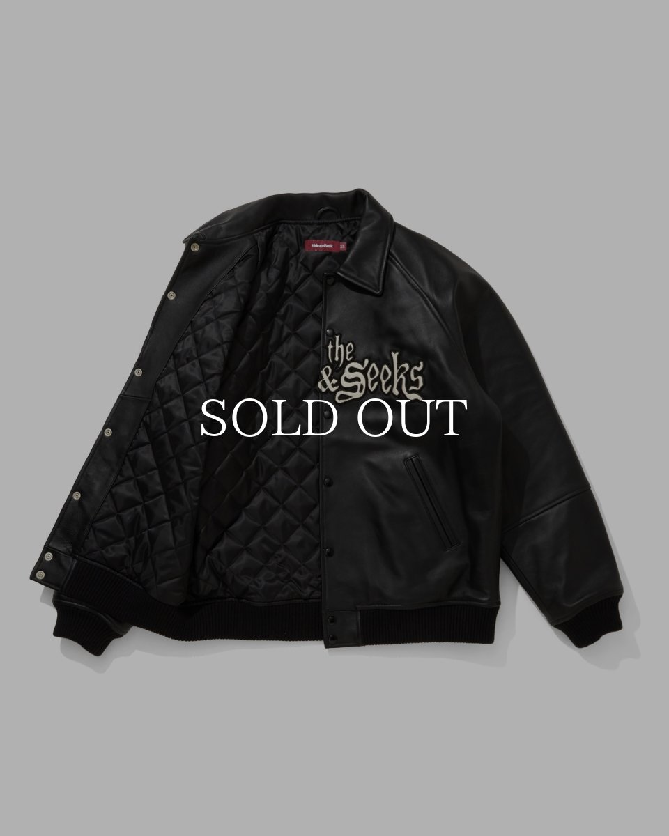 画像3: HideandSeek  Leather Virsity Jacket (3)