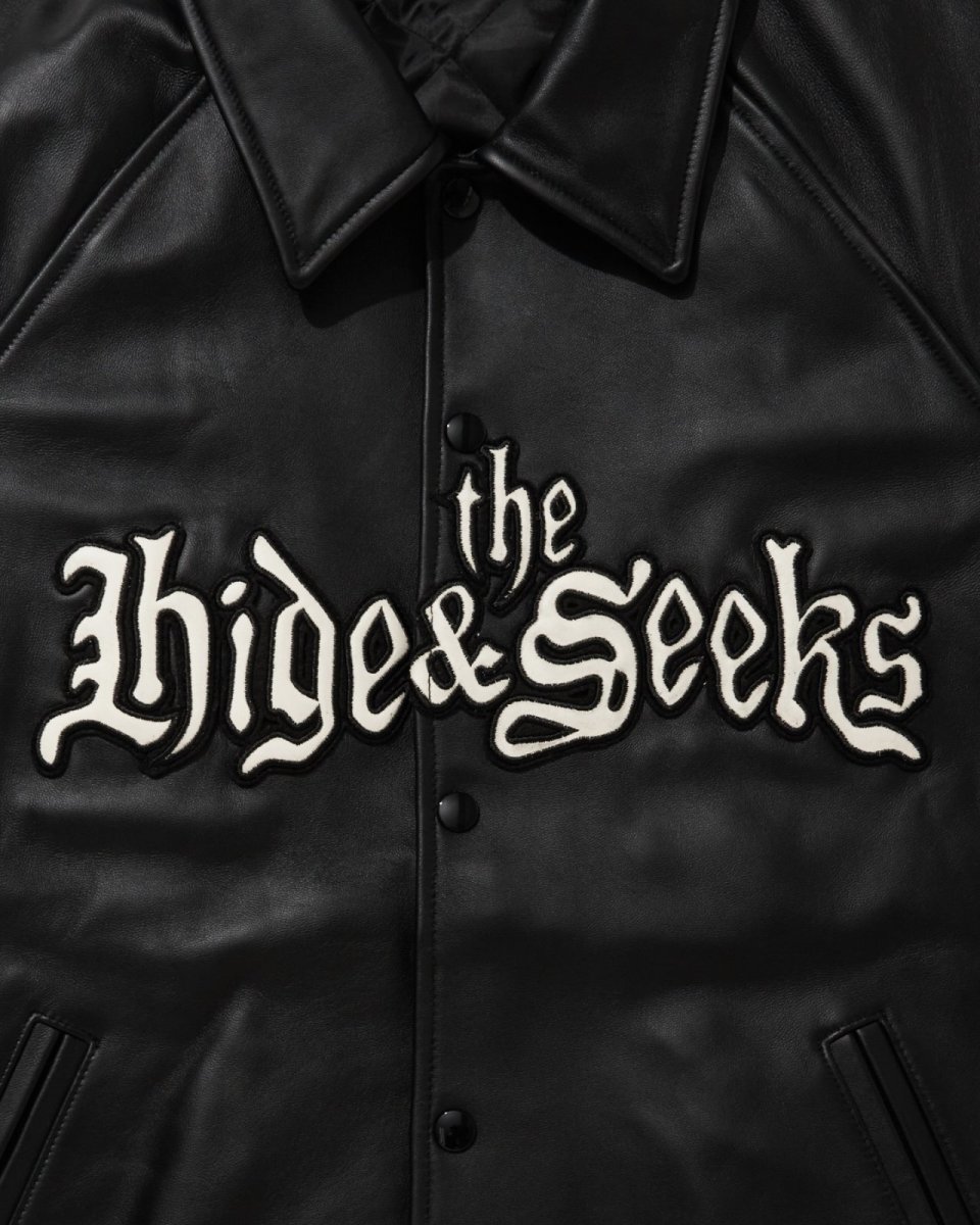 画像2: HideandSeek  Leather Virsity Jacket (2)