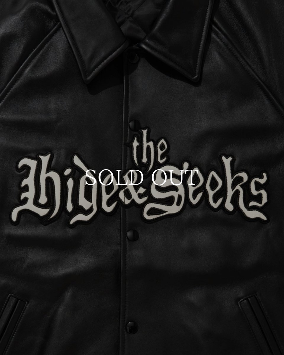 画像2: HideandSeek  Leather Virsity Jacket (2)