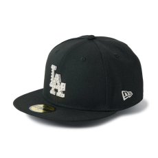画像1: NEW ERA  59FIFTY MLB パール バッジ Pearl Badge ロサンゼルス・ドジャース ブラック (1)