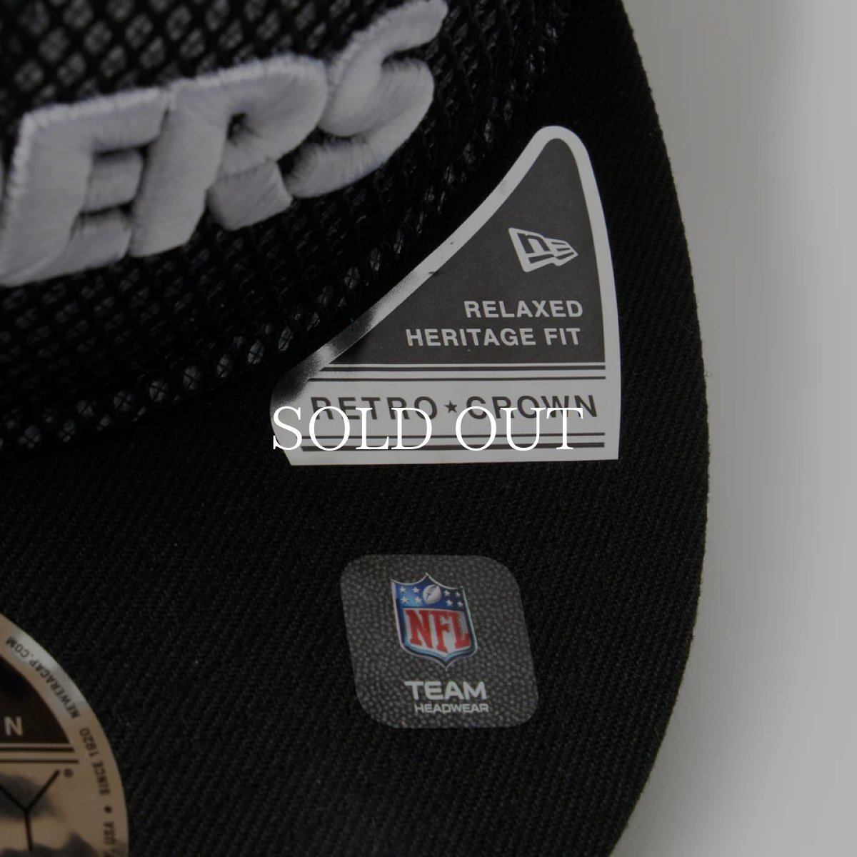 画像8: NEW ERA  RC 9FIFTY Flat Visor powered by GORO (min-nano) ラスベガス・レイダース ダブルメッシュ ブラックメッシュ/ブラック (8)