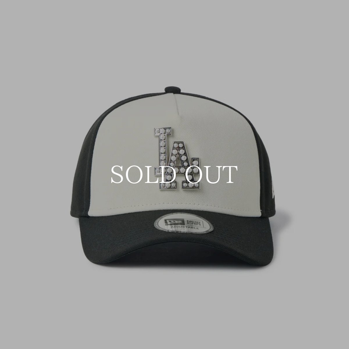 画像2: NEW ERA  9FORTY A-Frame MLB パール バッジ Pearl Badge ロサンゼルス・ドジャース ブラック/クロームホワイト (2)