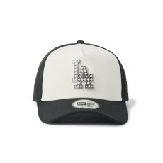 画像2: NEW ERA  9FORTY A-Frame MLB パール バッジ Pearl Badge ロサンゼルス・ドジャース ブラック/クロームホワイト (2)