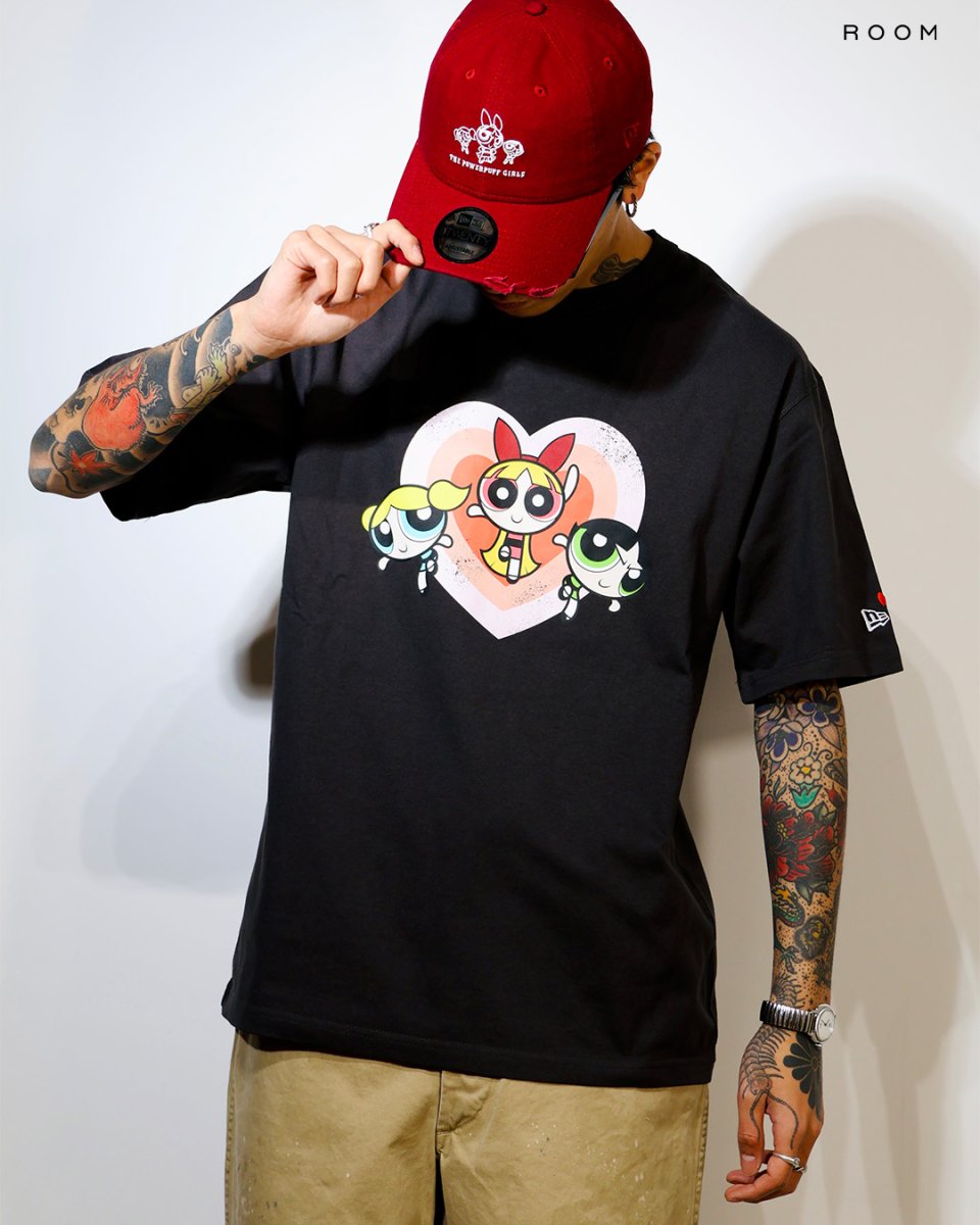 画像3: NEW ERA  半袖 ウォッシュドコットン Tシャツ The Powerpuff Girls パワーパフ ガールズ ハート スミクロ (3)