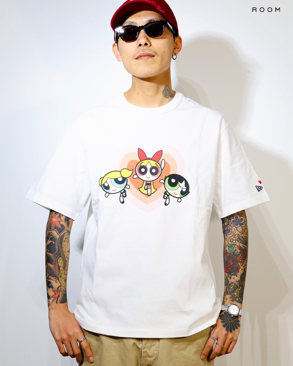 画像3: NEW ERA  半袖 ウォッシュドコットン Tシャツ The Powerpuff Girls パワーパフ ガールズ ハート オフホワイト (3)